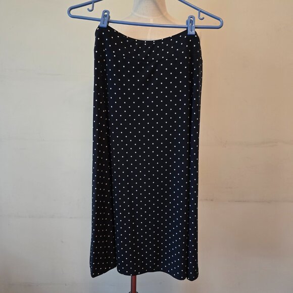 Evan Picone - Vintage Skirt in Black with White Polka Dots All Over - Picture 1 of 5